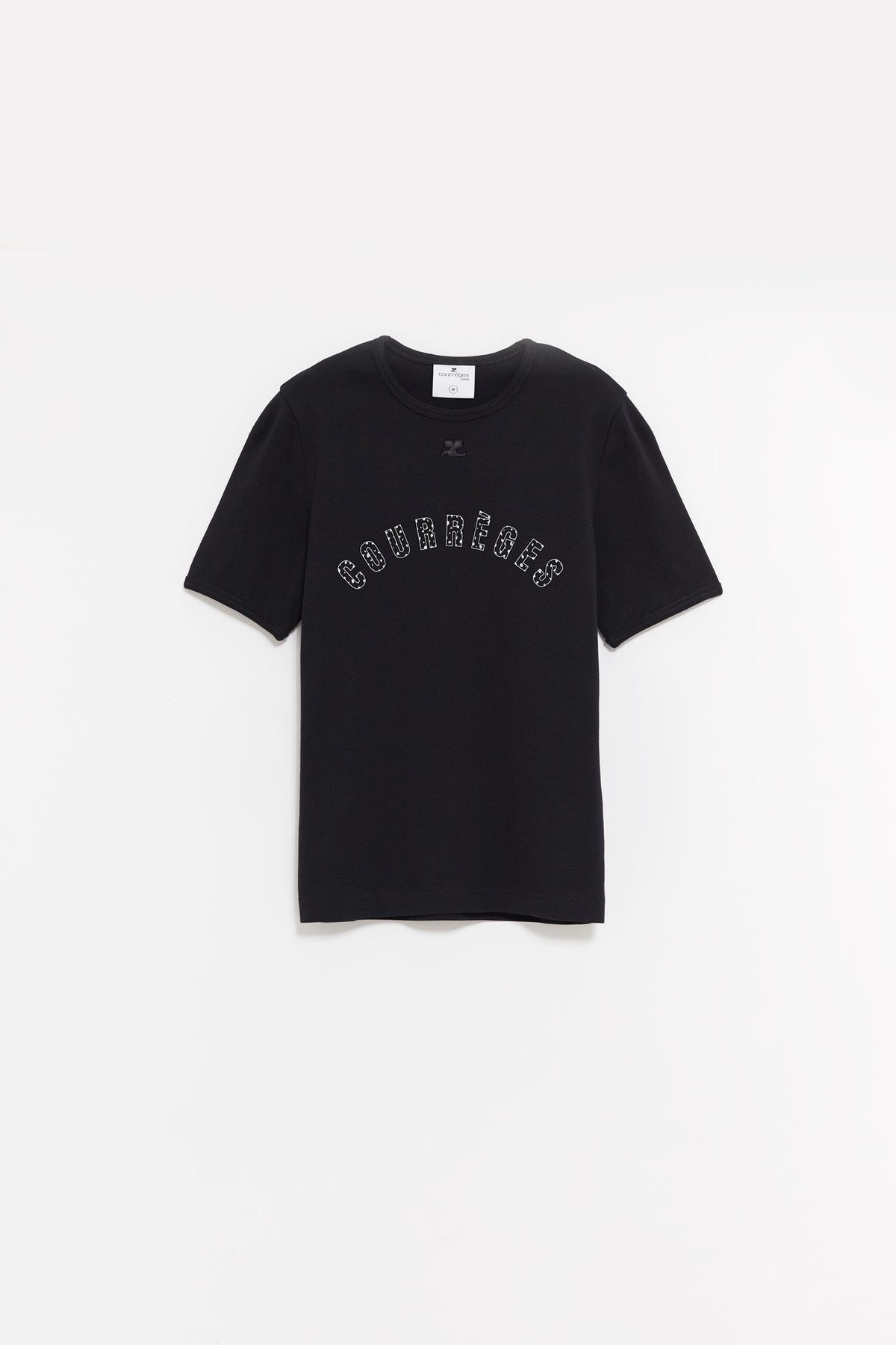 COURREGES BLACK MEDUSA CONTRAST T SHIRT