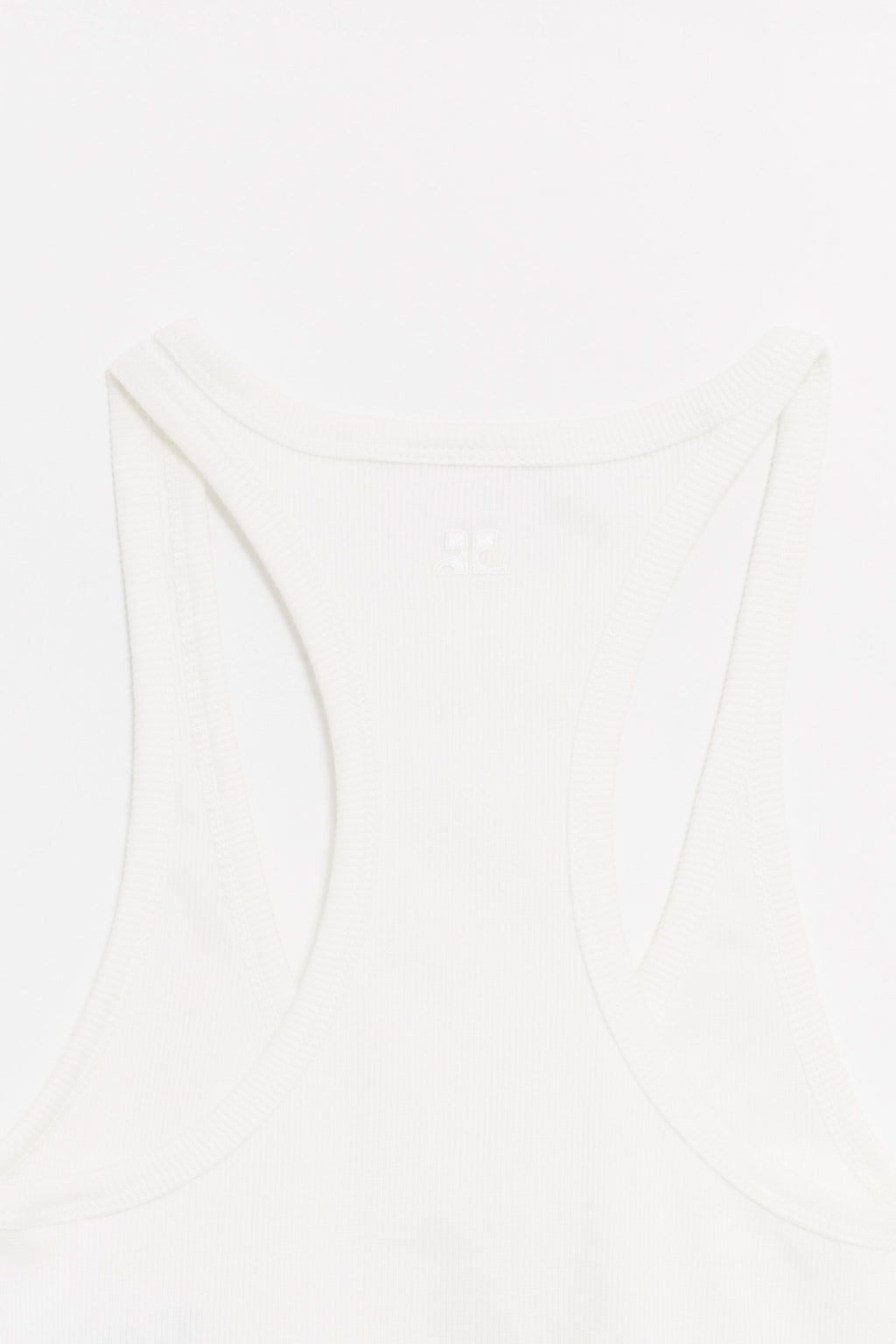 COURREGES HERITAGE WHITE TWIST CROP TOP