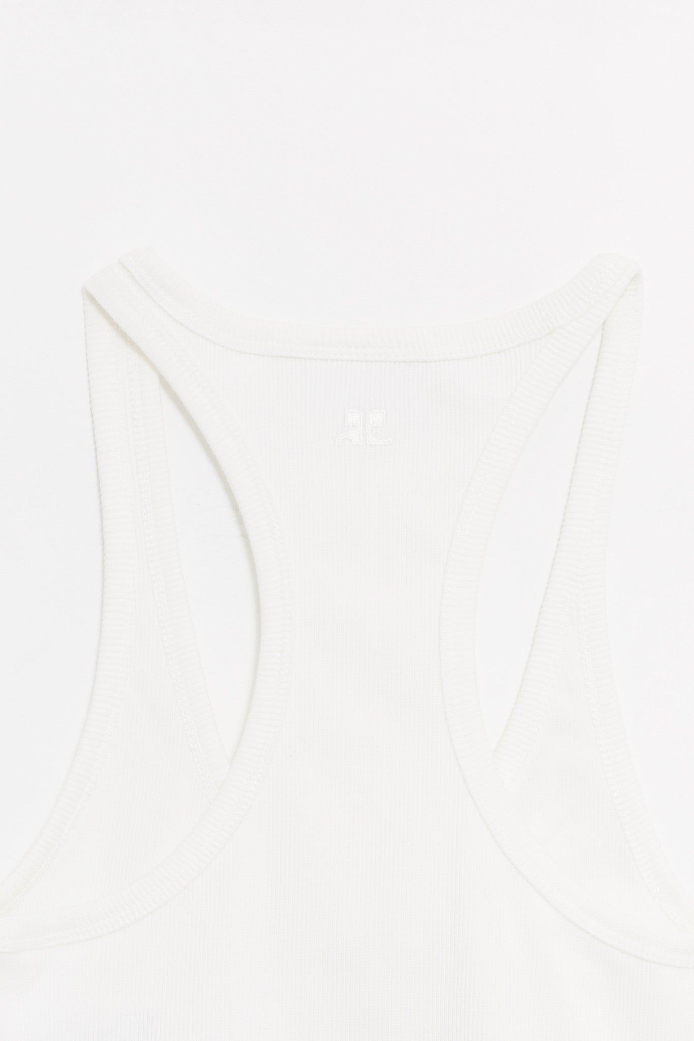 COURREGES HERITAGE WHITE TWIST CROP TOP