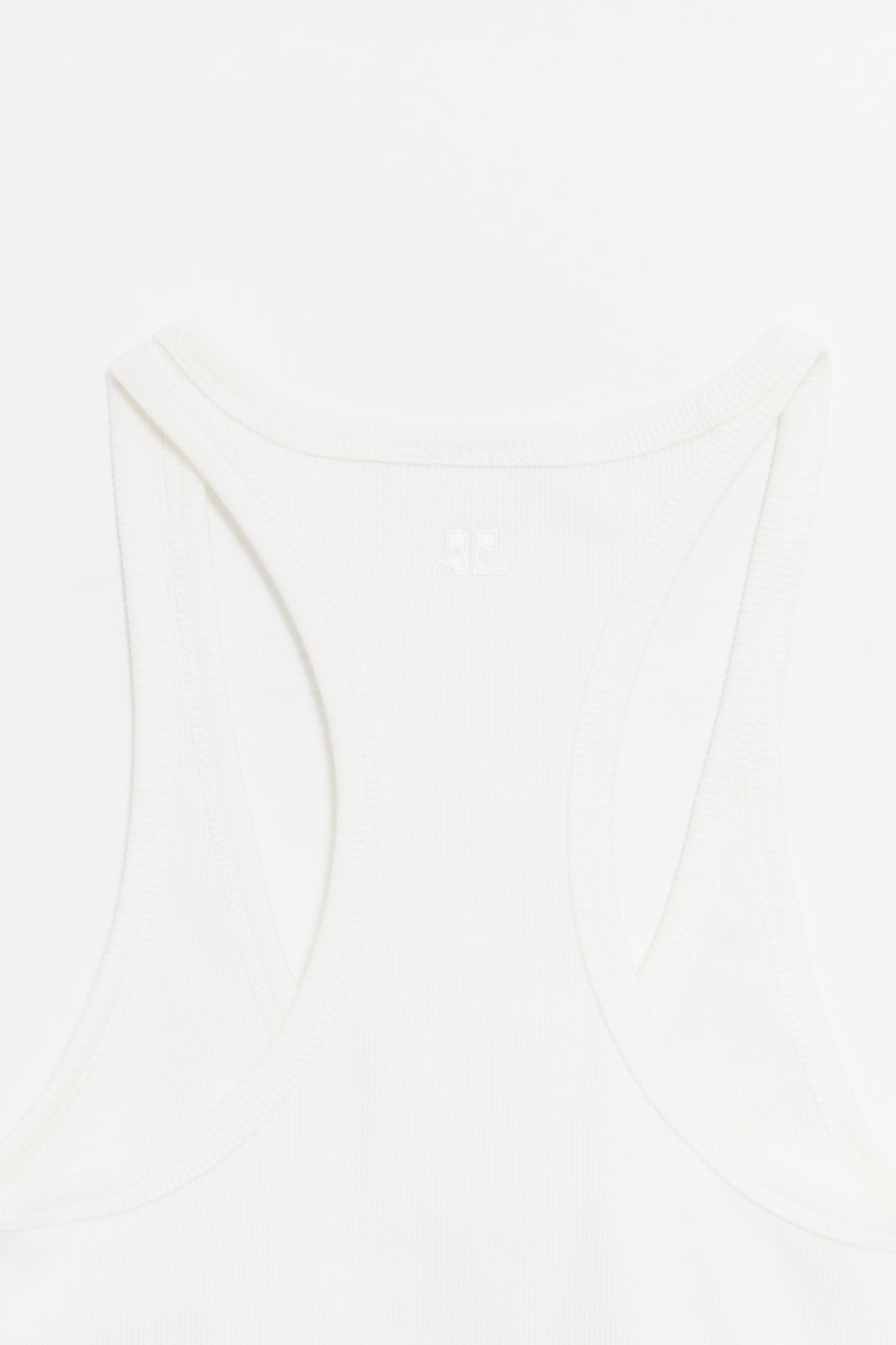 COURREGES HERITAGE WHITE TWIST CROP TOP