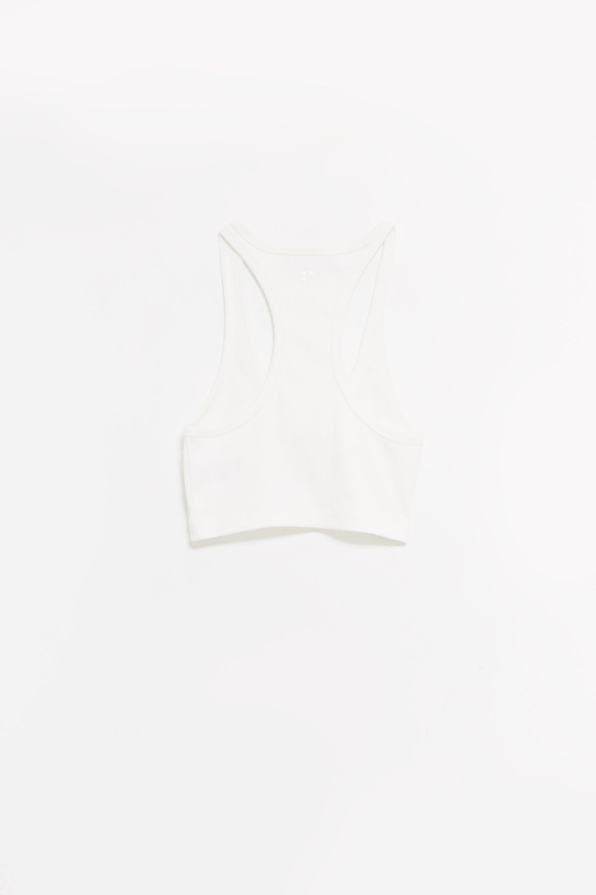 COURREGES HERITAGE WHITE TWIST CROP TOP