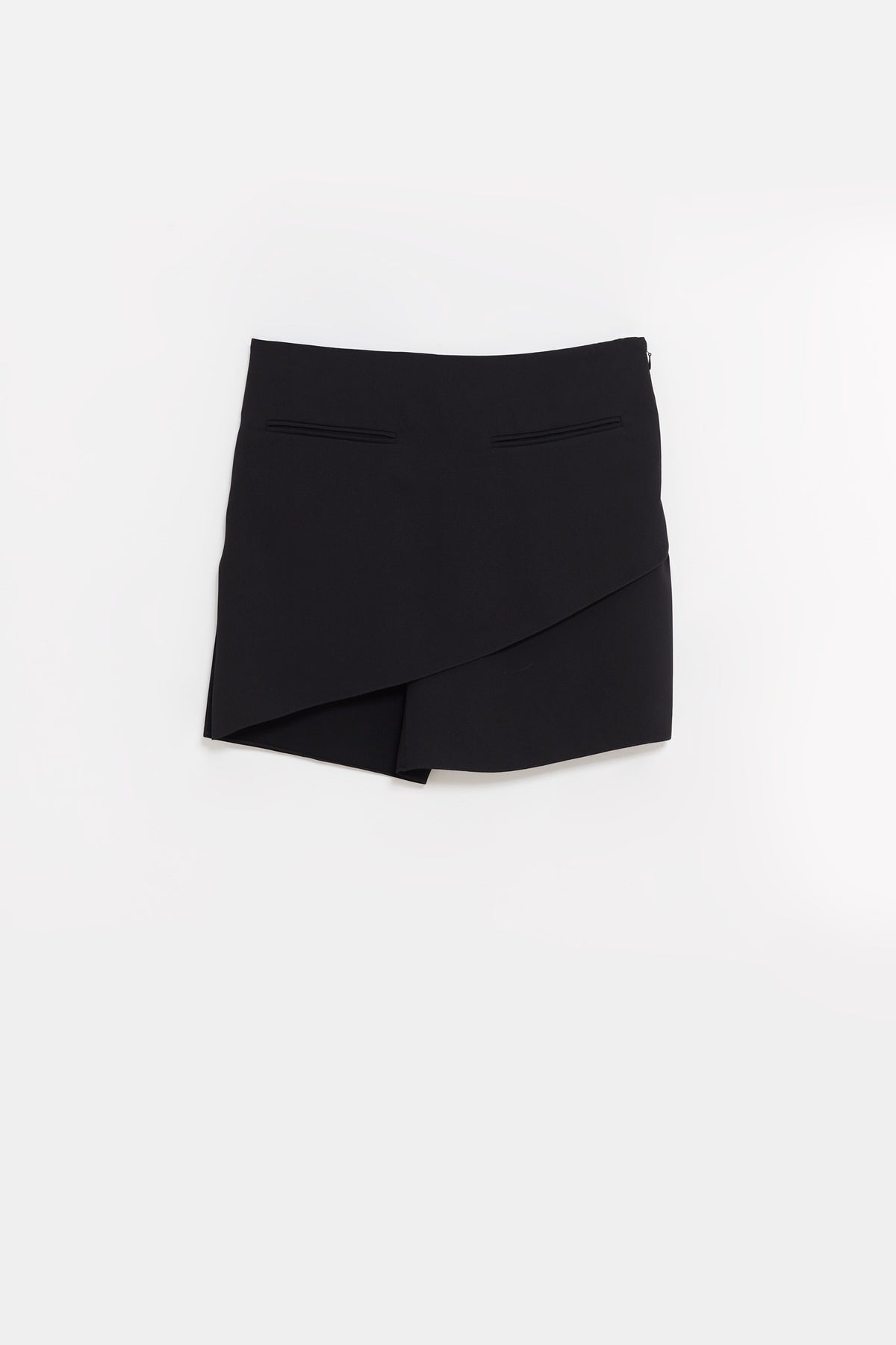 COURREGES BLACK INFINITY CREPE MINI SKIRT