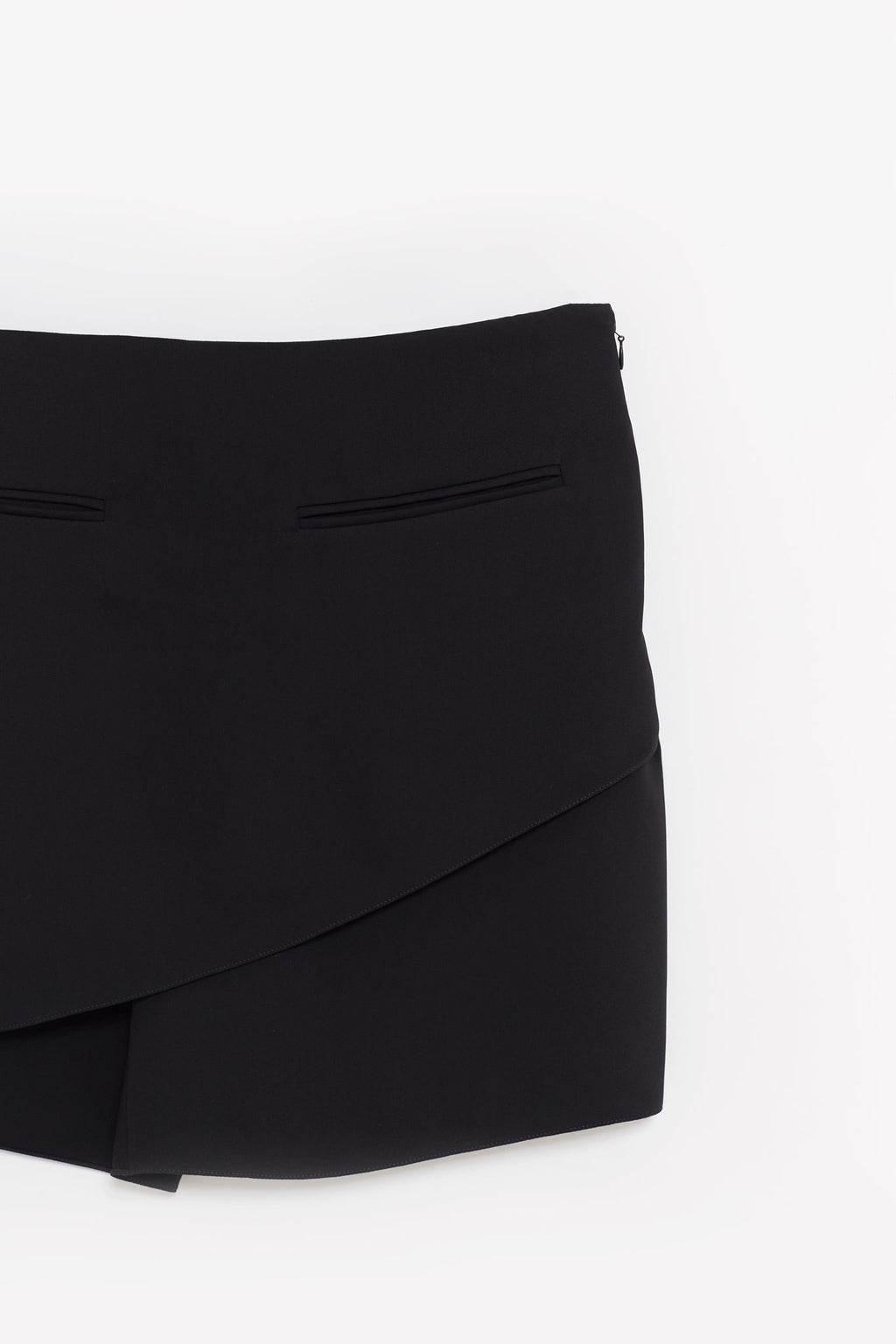COURREGES BLACK INFINITY CREPE MINI SKIRT