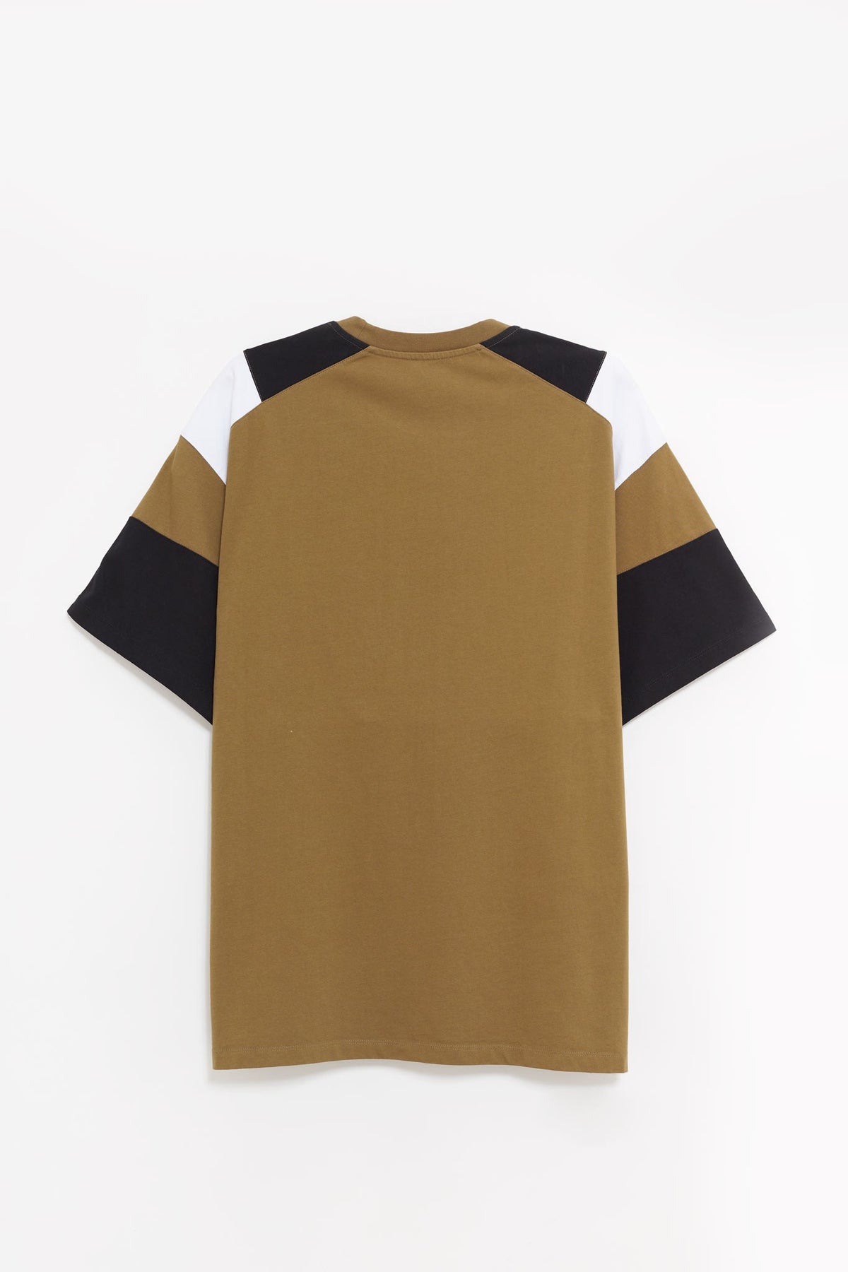 MARTINE ROSE GREEN KHAKI OVERSIZED PANELLED T SHIRT