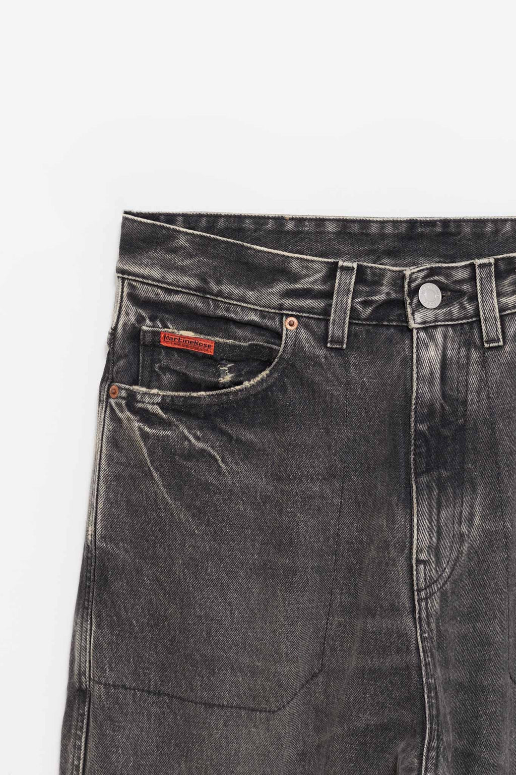 MARTINE ROSE BLACK PANELLED JEAN