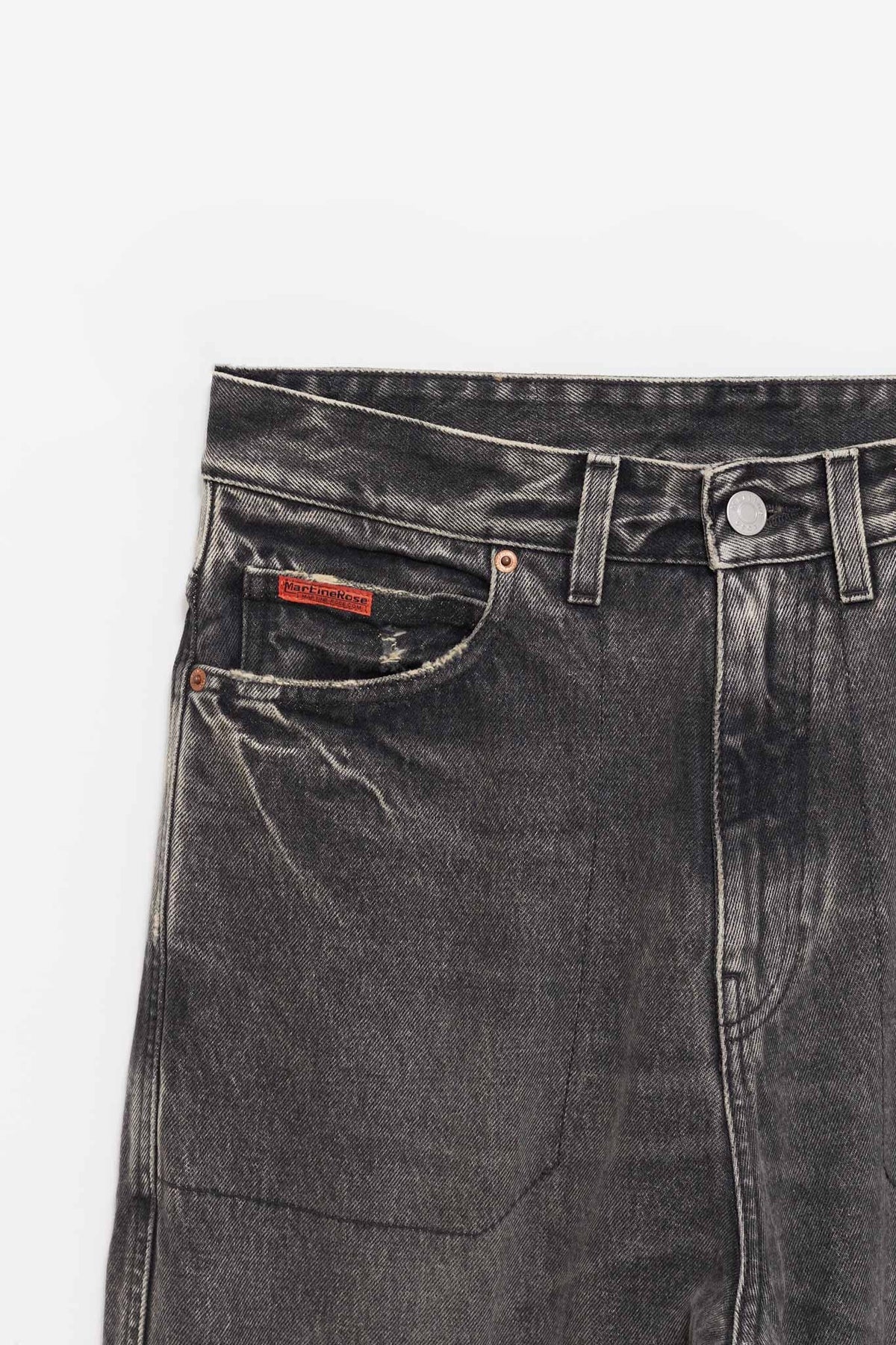 MARTINE ROSE BLACK PANELLED JEAN