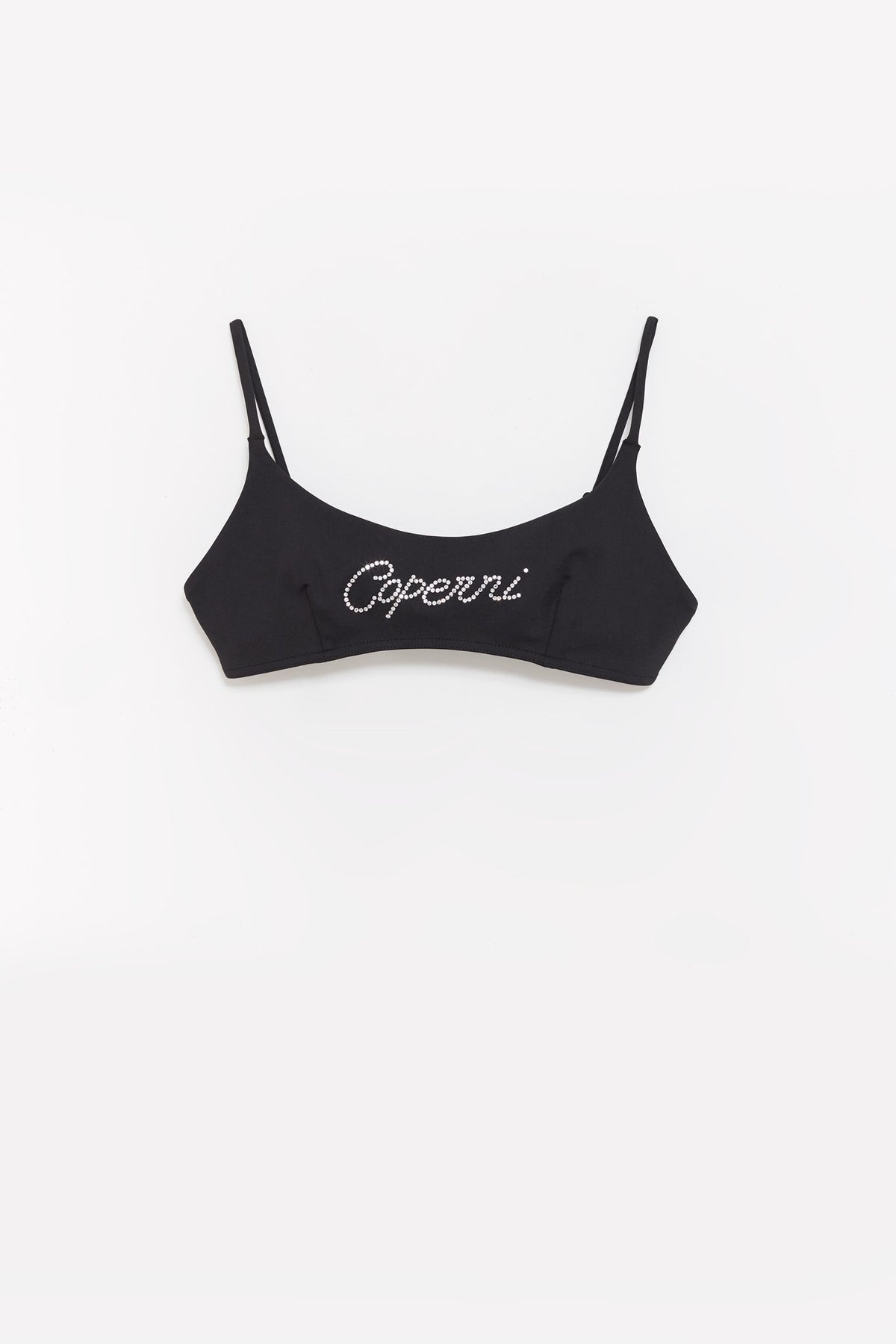 COPERNI BLACK CRYSTAL LOGO BIKINI TOP