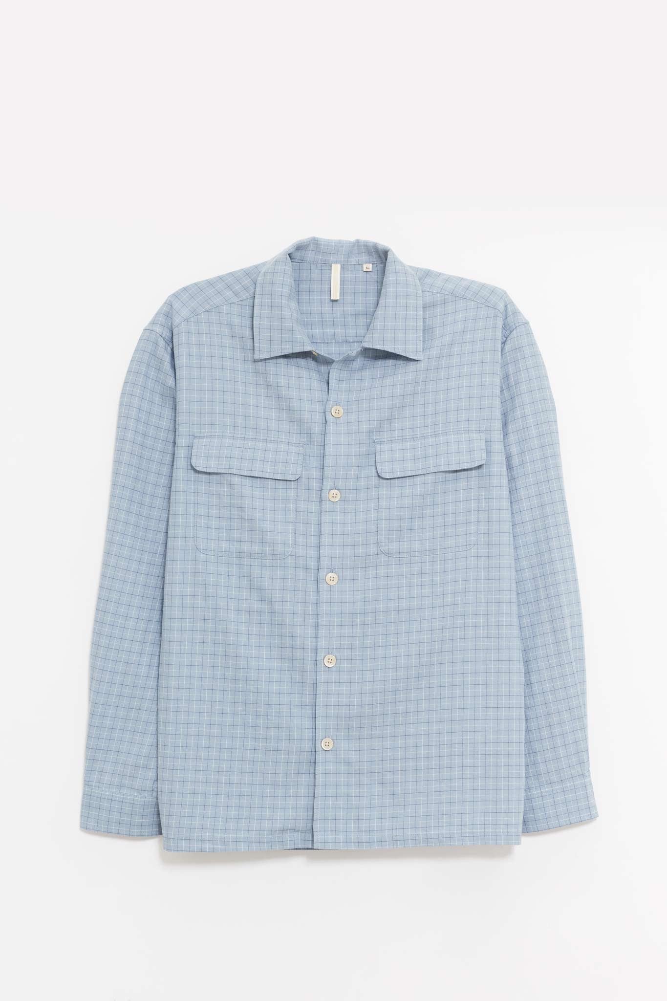 SUNFLOWER BLUE CHECK POCKET SHIRT