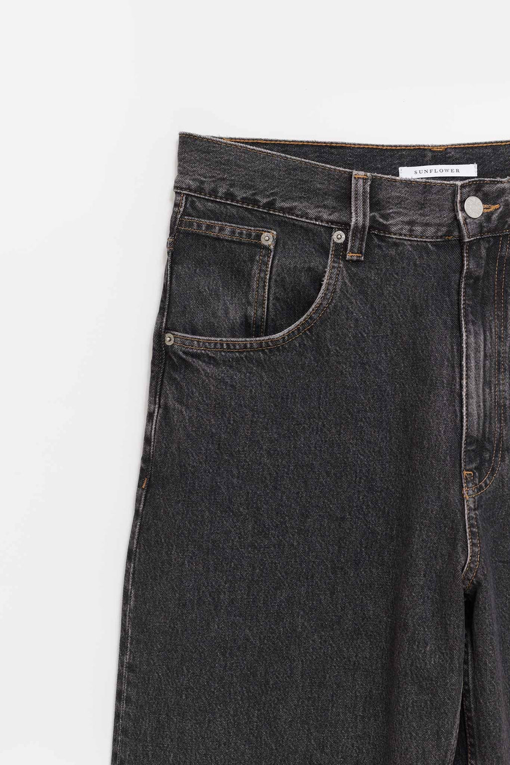 SUNFLOWER BLACK STONE SUPER WIDE JEANS