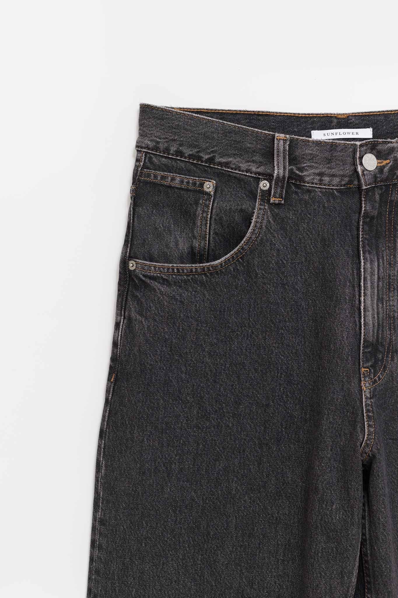 SUNFLOWER BLACK STONE SUPER WIDE JEANS