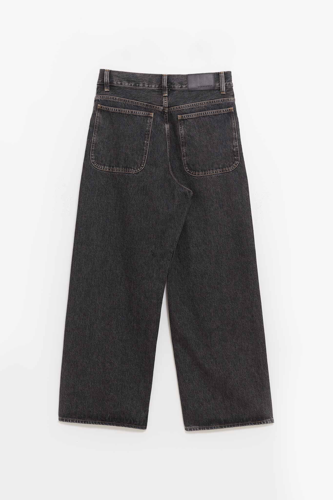 SUNFLOWER BLACK STONE SUPER WIDE JEANS