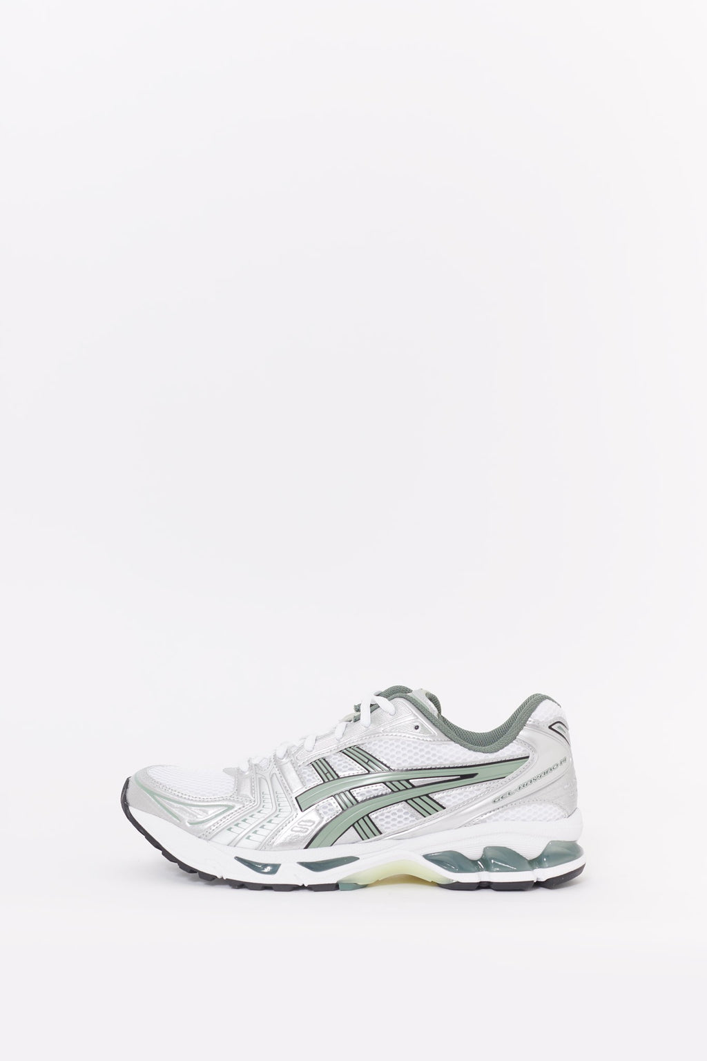 ASICS WHITE SLATE GREY GEL KAYANO 14 SNEAKERS
