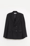 OUR LEGACY BLACK PANAMA UNCONSTRUCTED DB BLAZER