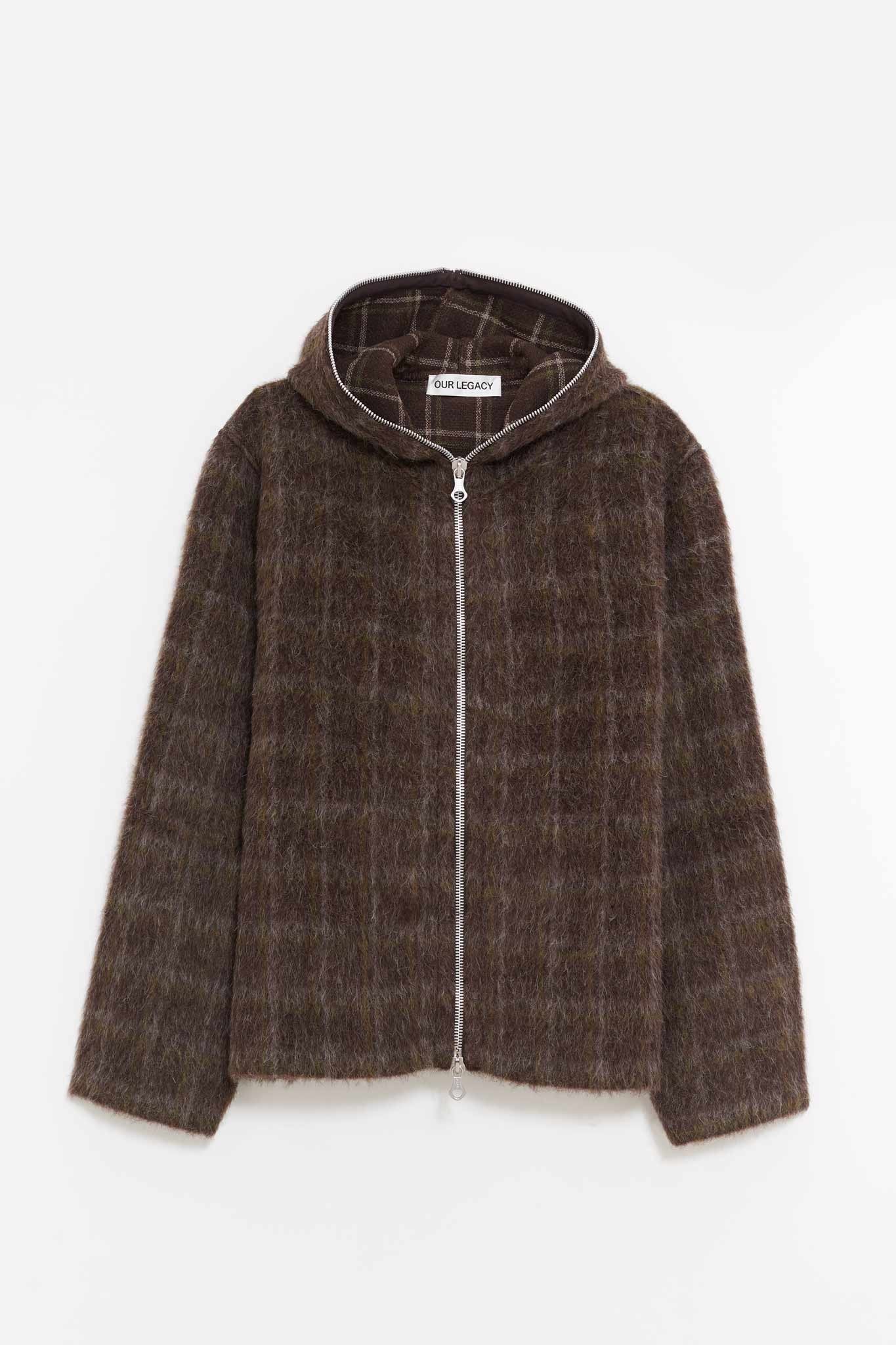 OUR LEGACY DORF CHECK FULL ZIP HOOD JACKET