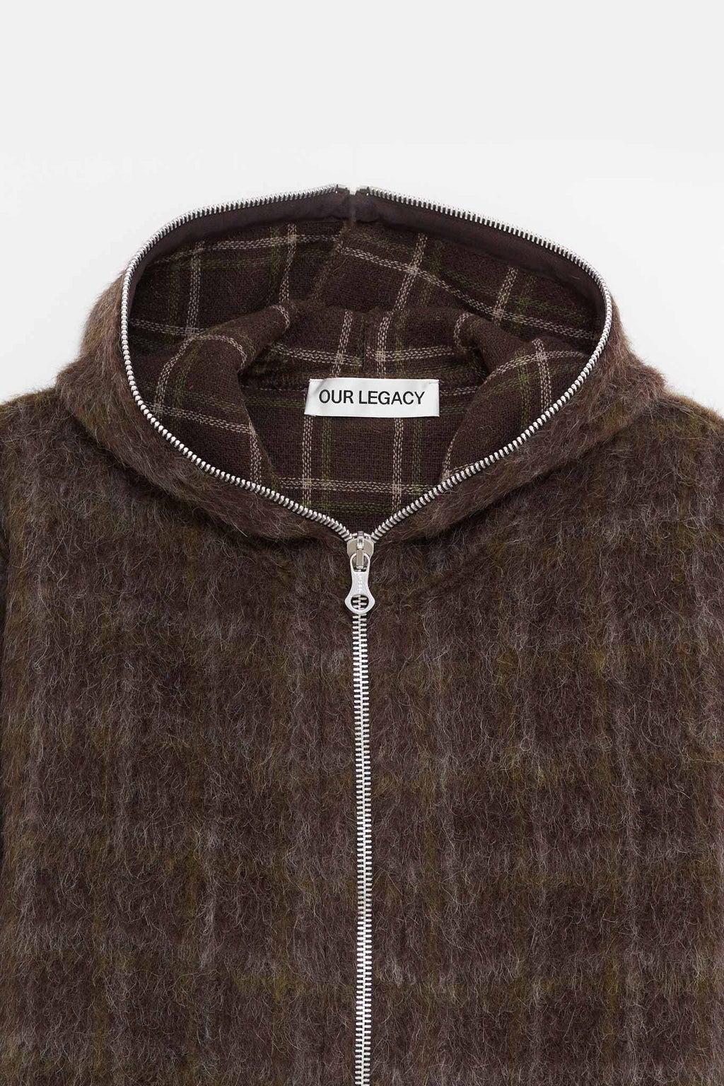 OUR LEGACY DORF CHECK FULL ZIP HOOD JACKET