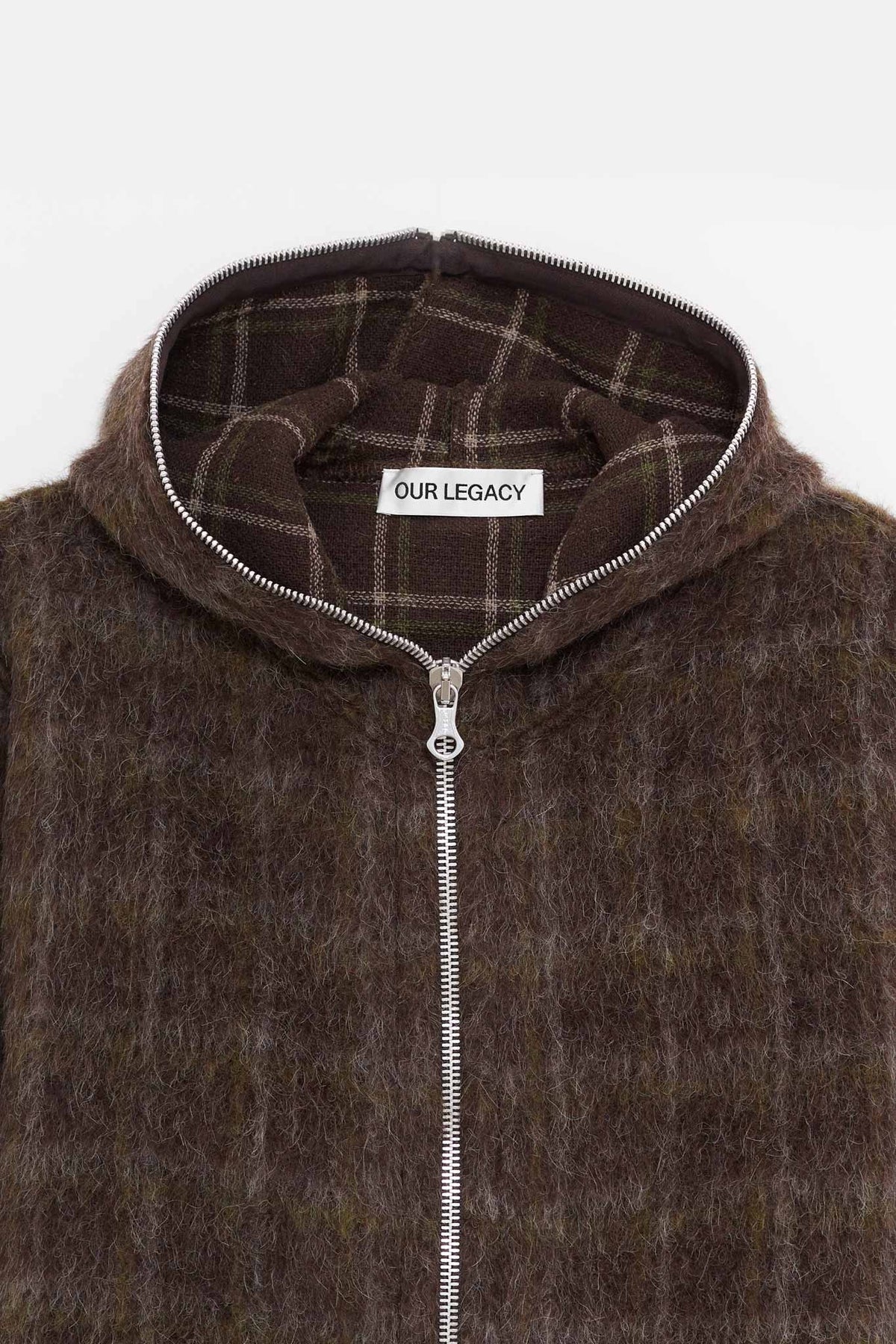 OUR LEGACY DORF CHECK FULL ZIP HOOD JACKET