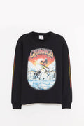CASABLANCA BLACK SKI PRINTED LONG SLEEVE T SHIRT