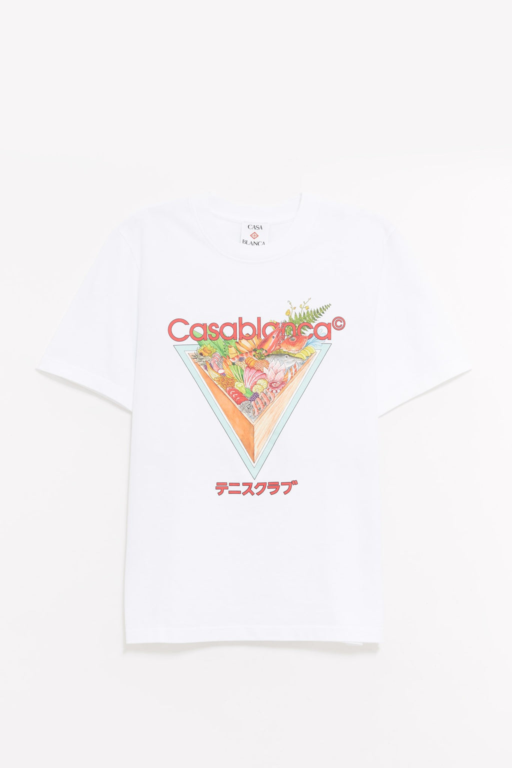 CASABLANCA WHITE TENNIS CLUB ICON PRINTED T SHIRT