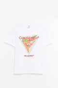 CASABLANCA WHITE TENNIS CLUB ICON PRINTED T SHIRT