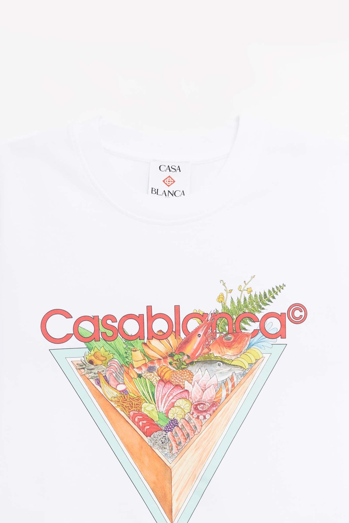 CASABLANCA WHITE TENNIS CLUB ICON PRINTED T SHIRT