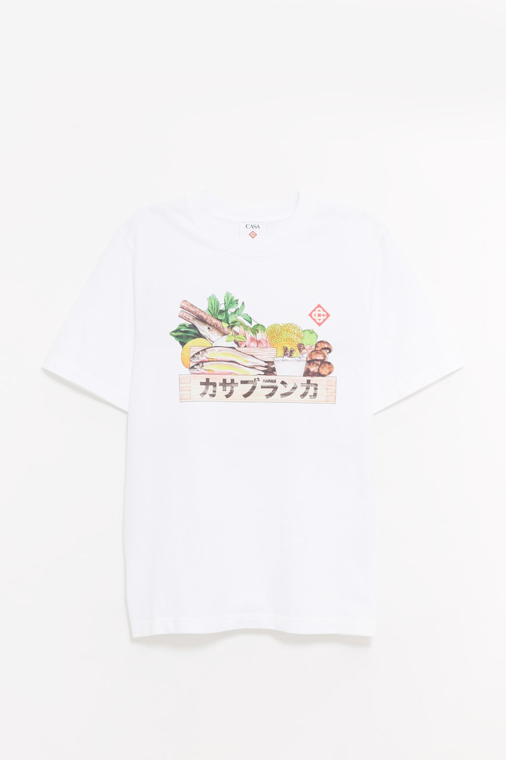 CASABLANCA WHITE INGREDIENTS PRINTED T SHIRT