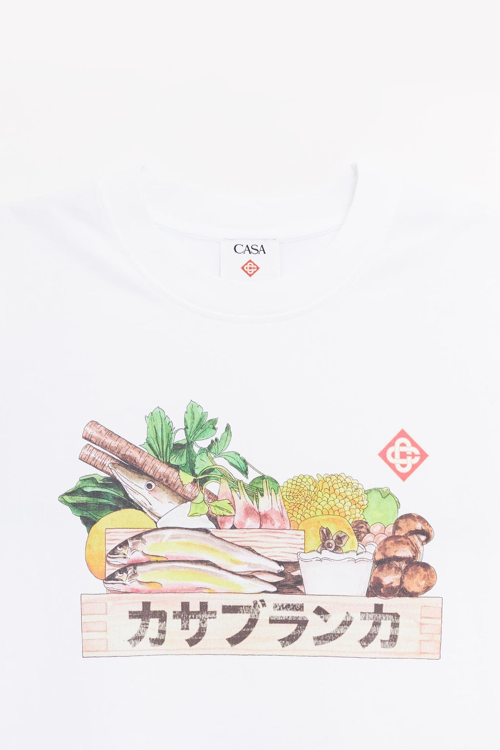 CASABLANCA WHITE INGREDIENTS PRINTED T SHIRT