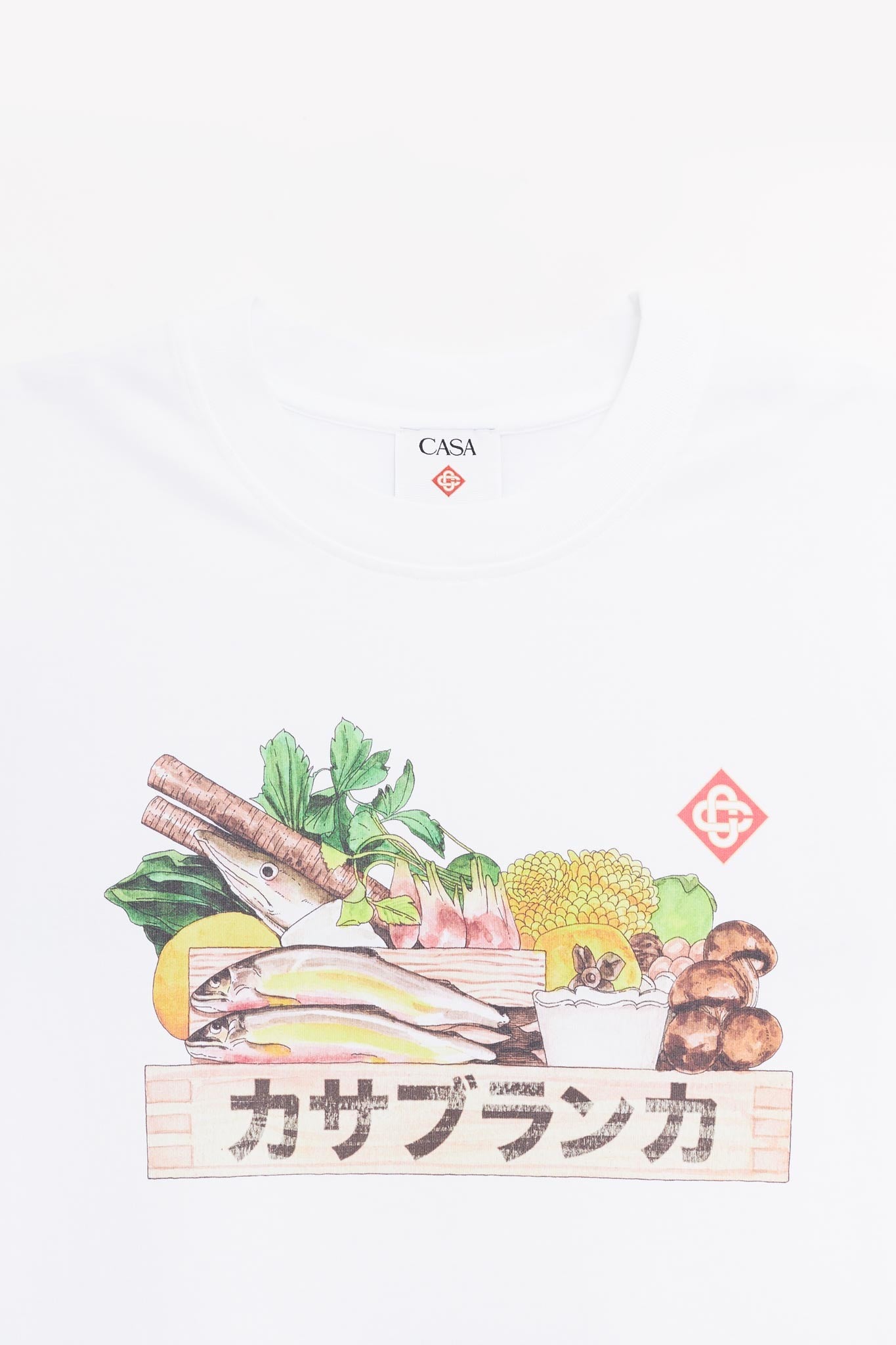 CASABLANCA WHITE INGREDIENTS PRINTED T SHIRT