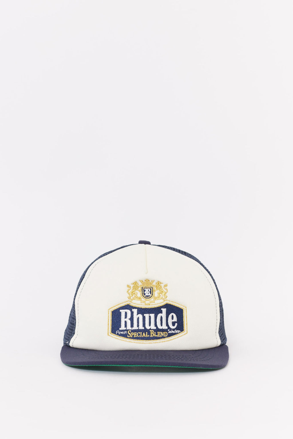 RHUDE NAVY SPECIAL BLEND TRUCKER HAT