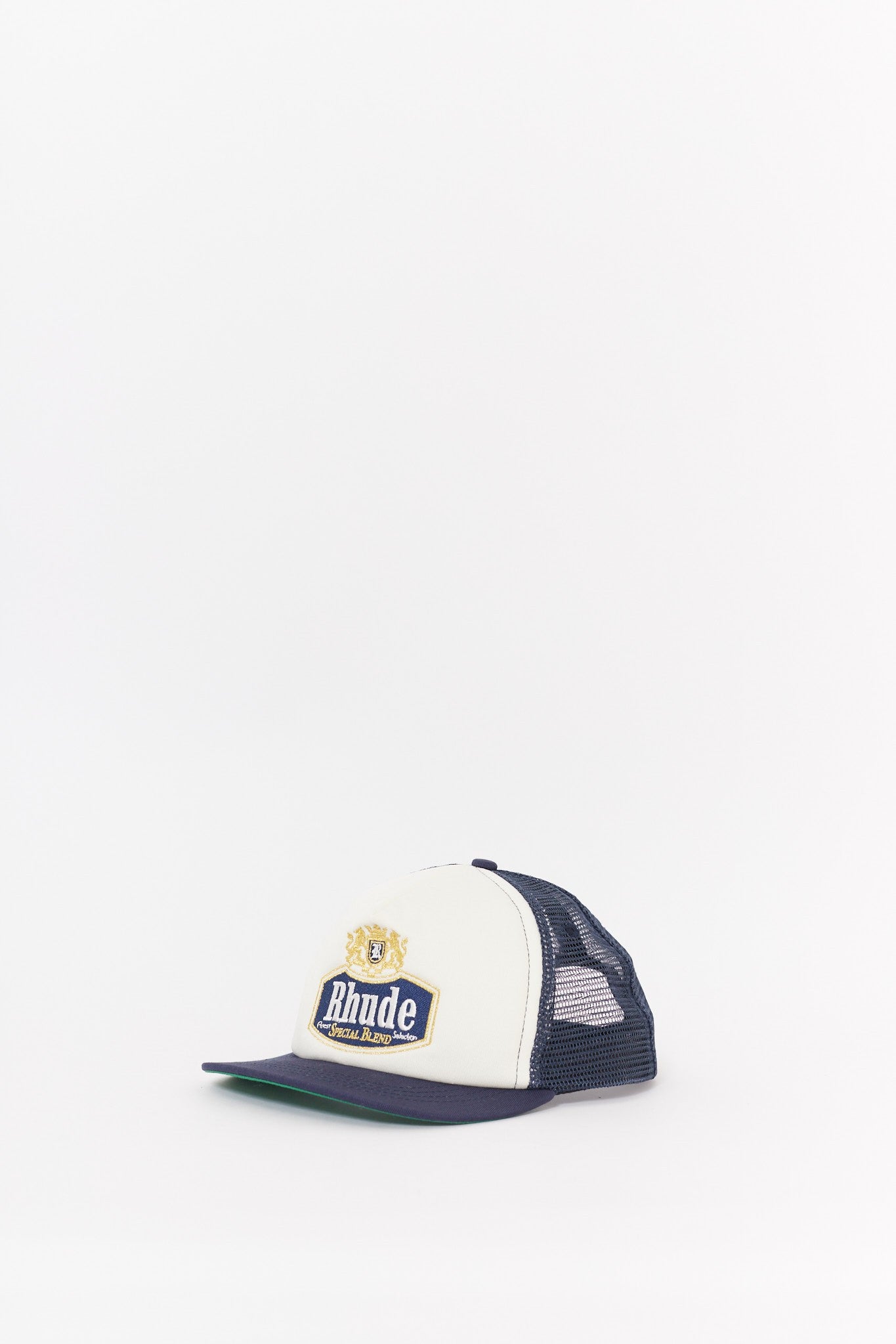 RHUDE NAVY SPECIAL BLEND TRUCKER HAT