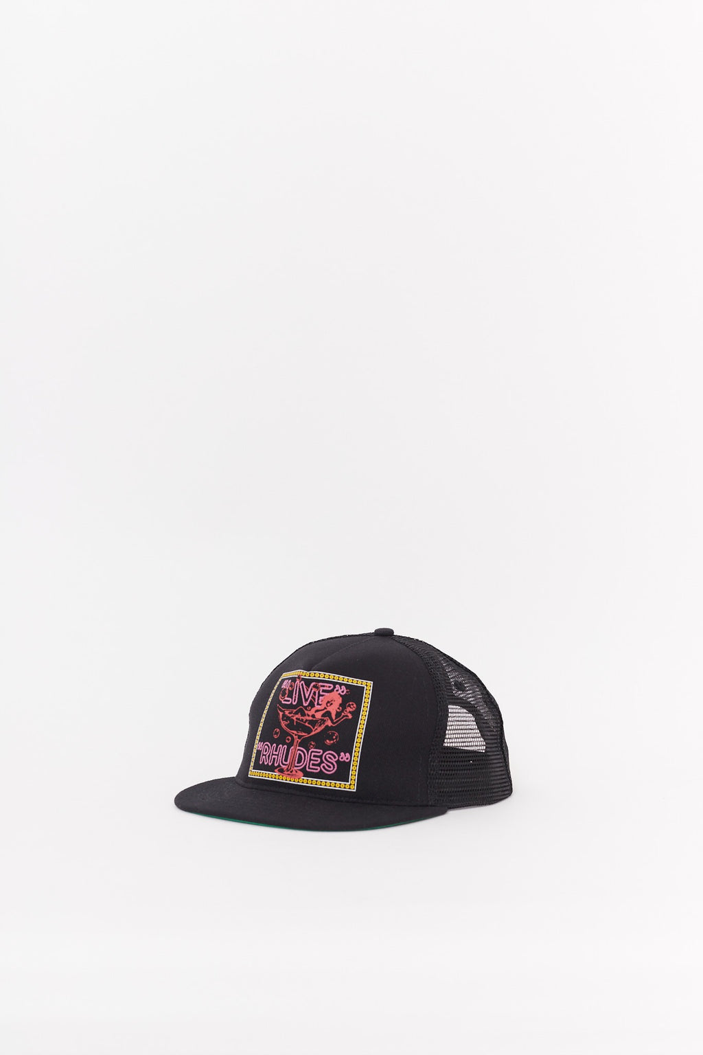 RHUDE BLACK LIVE RHUDES TRUCKER HAT