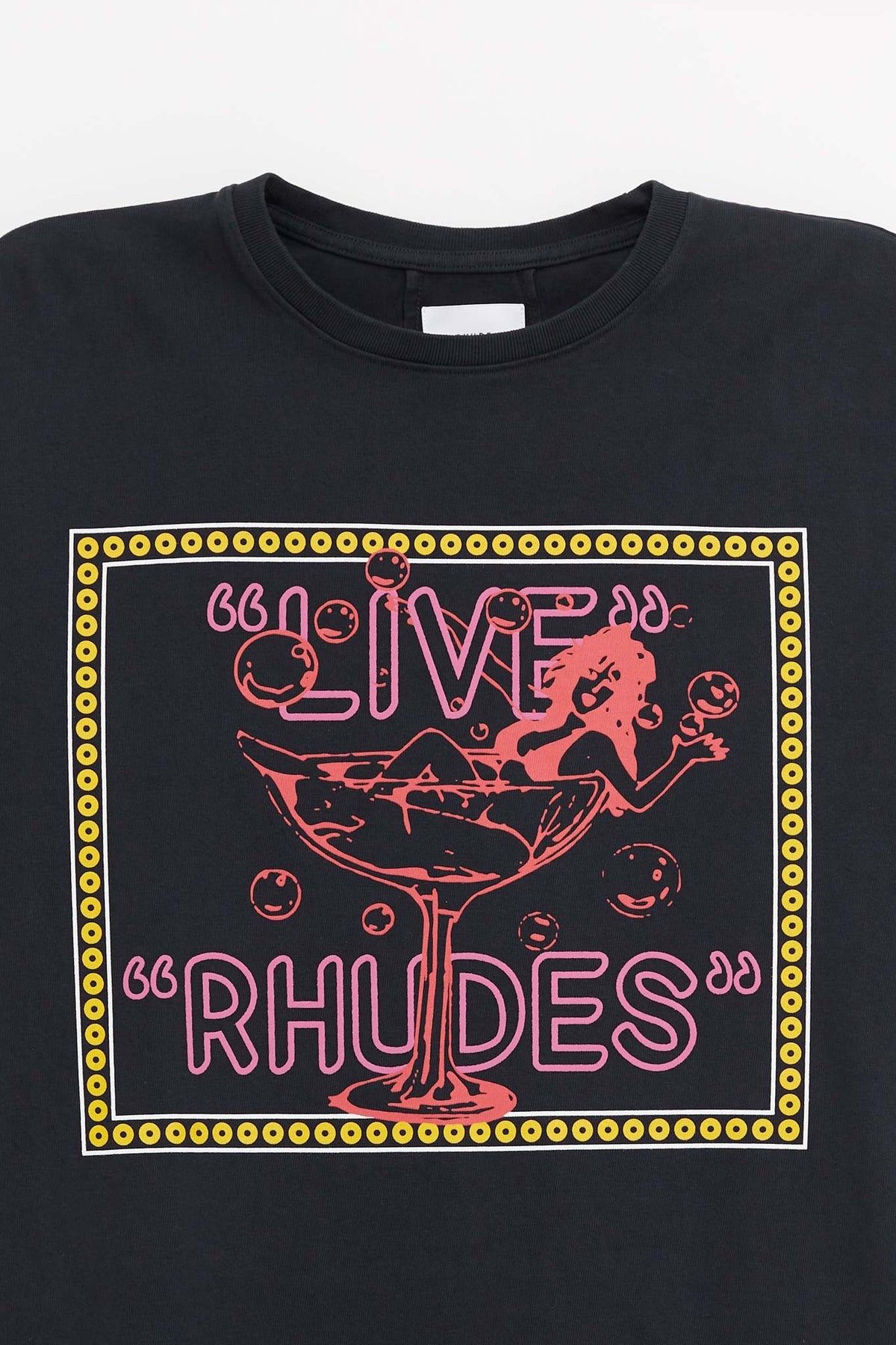 RHUDE VINTAGE BLACK LIVE RHUDES T SHIRT