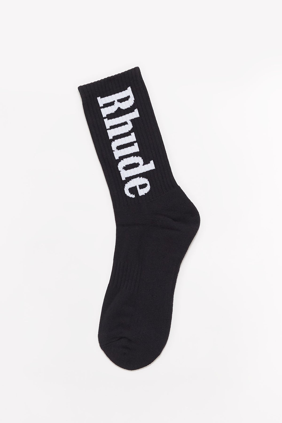 RHUDE BLACK VERTICAL LOGO SOCKS