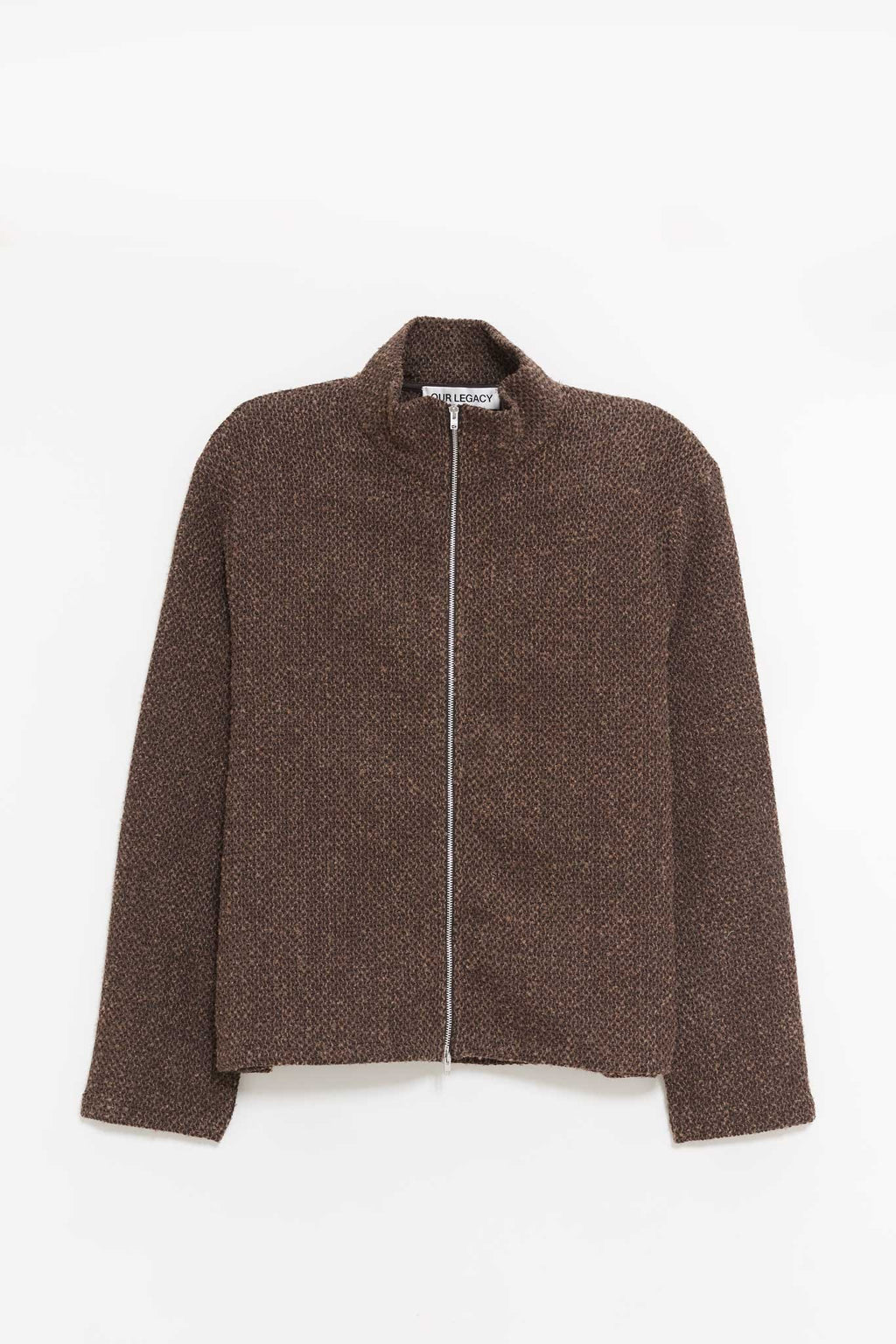 OUR LEGACY BROWN SPARSE SHRUNKEN FULLZIP POLO JACKET