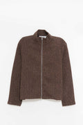 OUR LEGACY BROWN SPARSE SHRUNKEN FULLZIP POLO JACKET