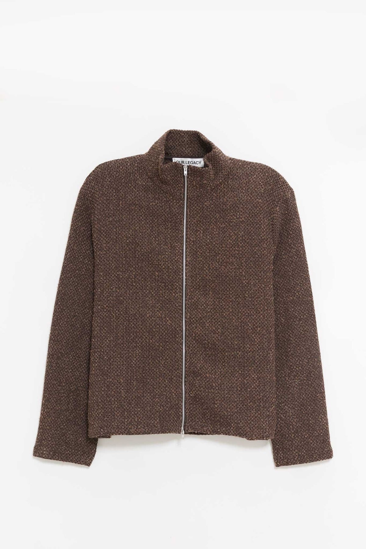 OUR LEGACY BROWN SPARSE SHRUNKEN FULLZIP POLO JACKET