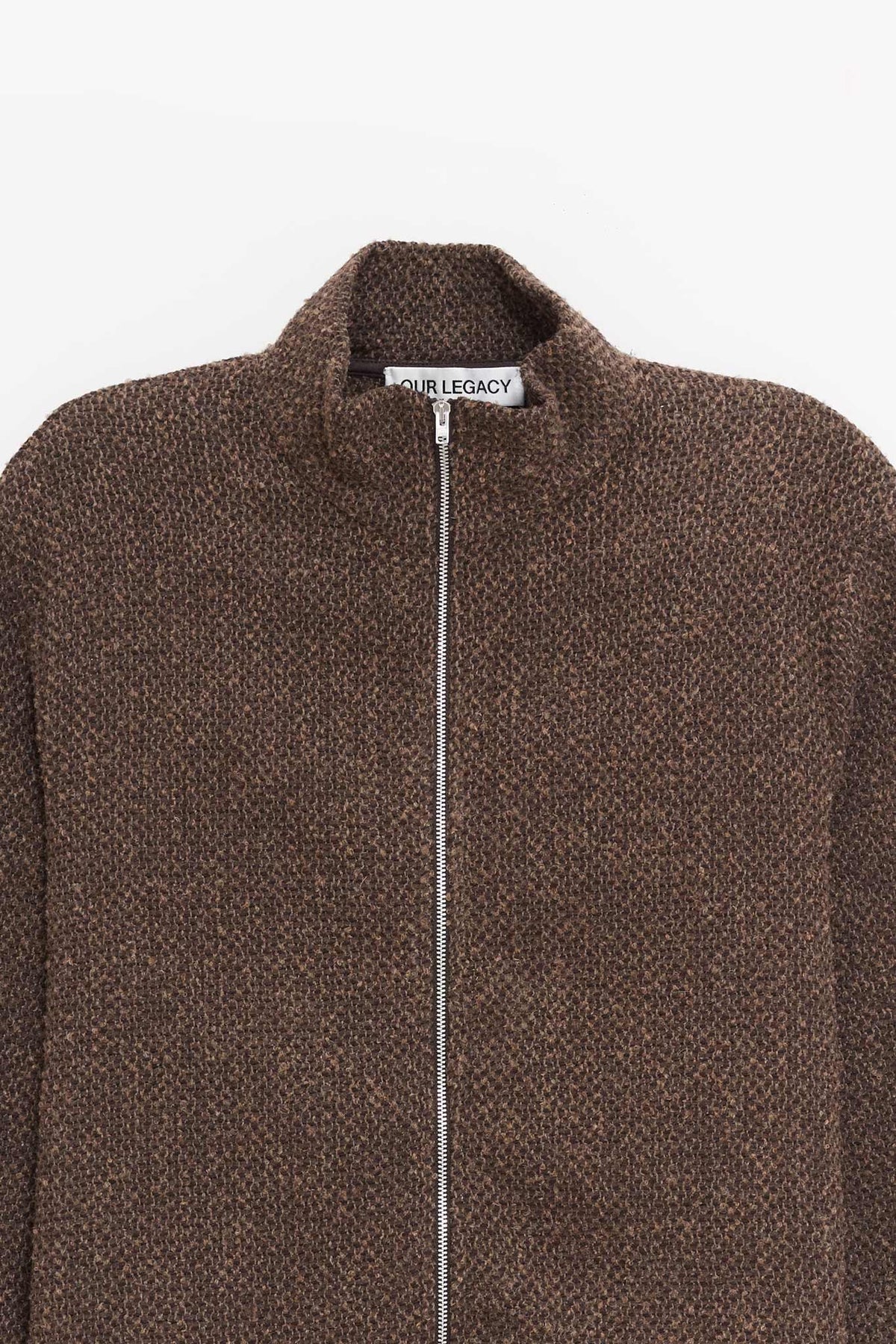 OUR LEGACY BROWN SPARSE SHRUNKEN FULLZIP POLO JACKET