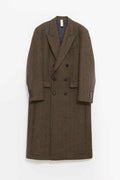 SUNFLOWER GREEN HERRINGBONE DB COAT