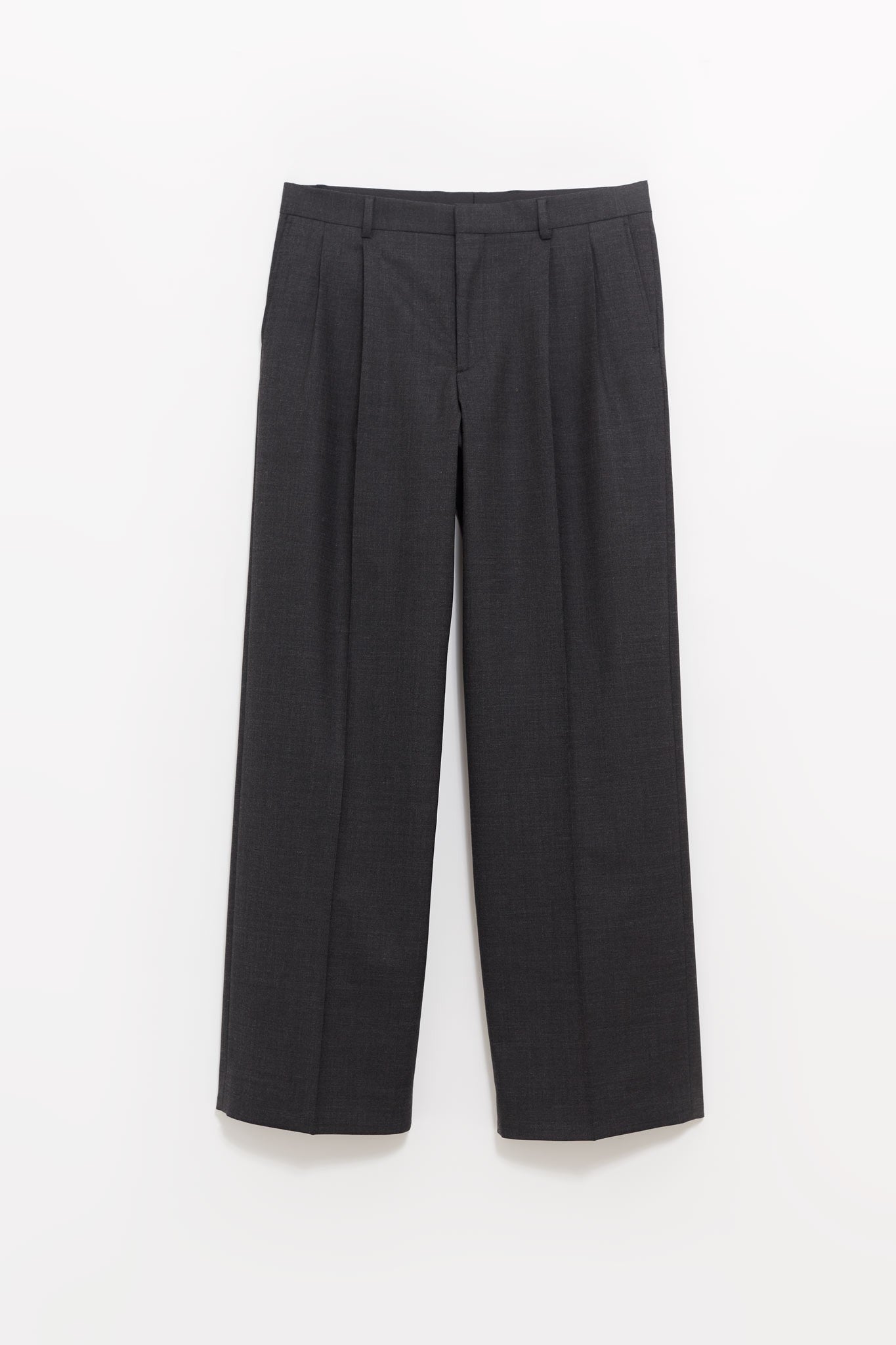 SUNFLOWER ANTRACITE WIDE PLEATED TROUSER