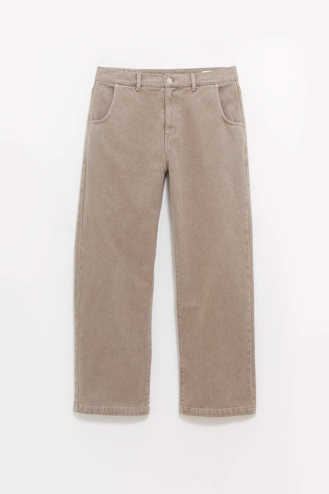 MFPEN BRUSHED MUDSTONE STRAIGHT CUT JEANS