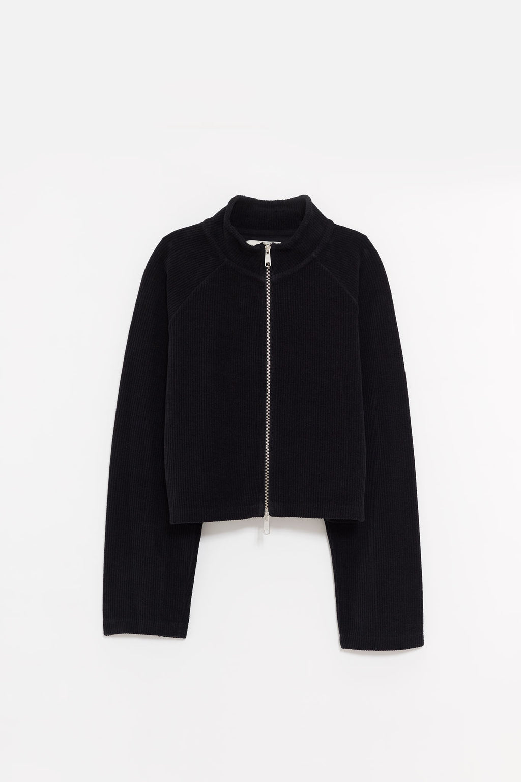 MFPEN BLACK JERSEY CROPPED LEISURE ZIP UP JACKET