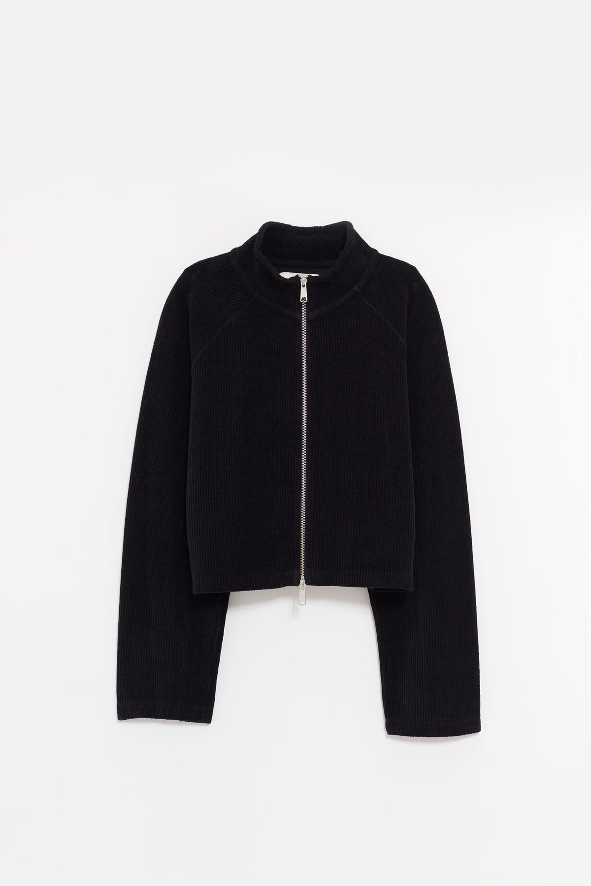 MFPEN BLACK JERSEY CROPPED LEISURE ZIP UP JACKET