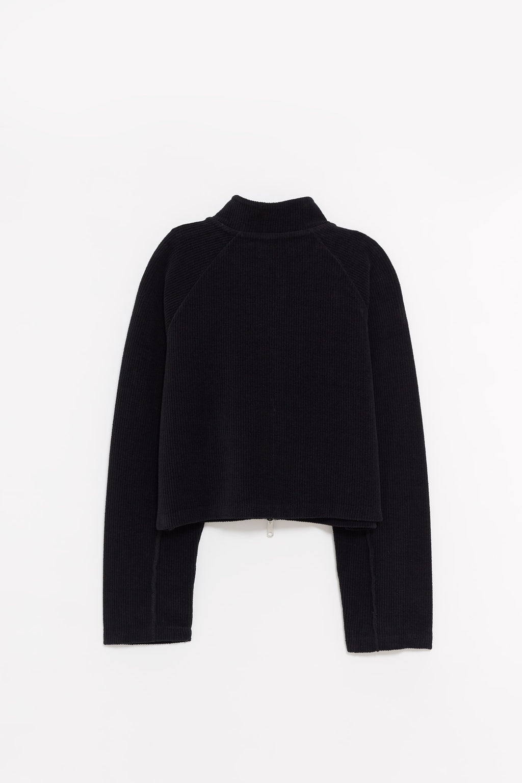 MFPEN BLACK JERSEY CROPPED LEISURE ZIP UP JACKET