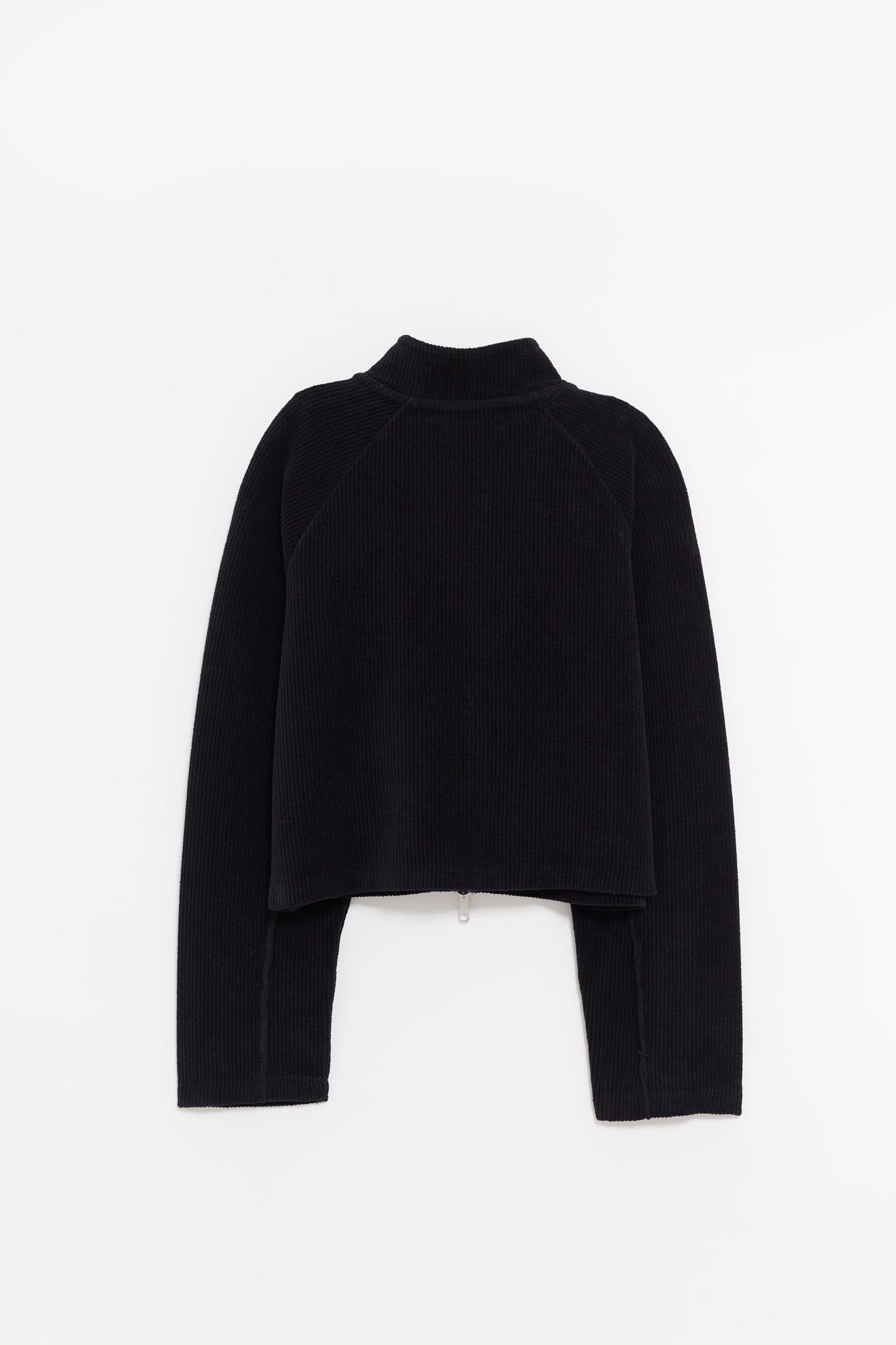 MFPEN BLACK JERSEY CROPPED LEISURE ZIP UP JACKET