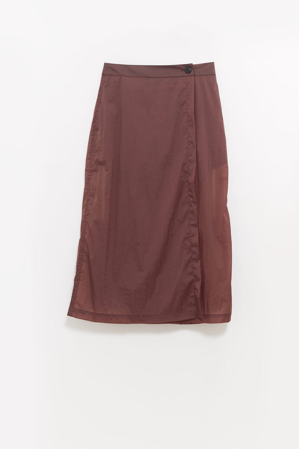 MFPEN MERLOT CRINKLED CLASSIC WRAP SKIRT