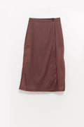 MFPEN MERLOT CRINKLED CLASSIC WRAP SKIRT