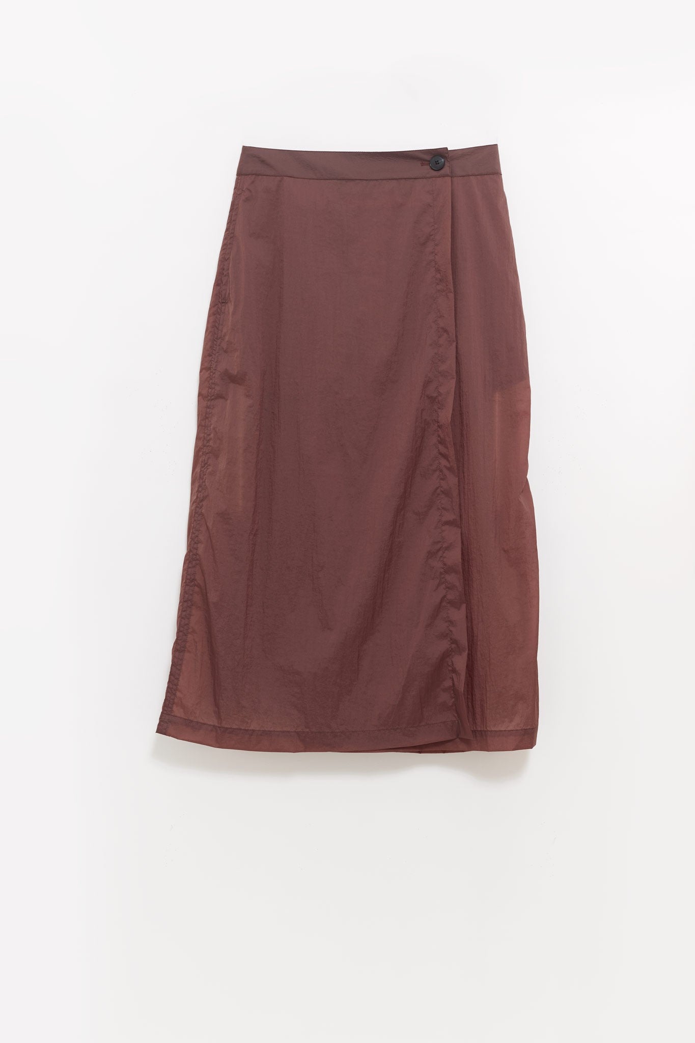 MFPEN MERLOT CRINKLED CLASSIC WRAP SKIRT