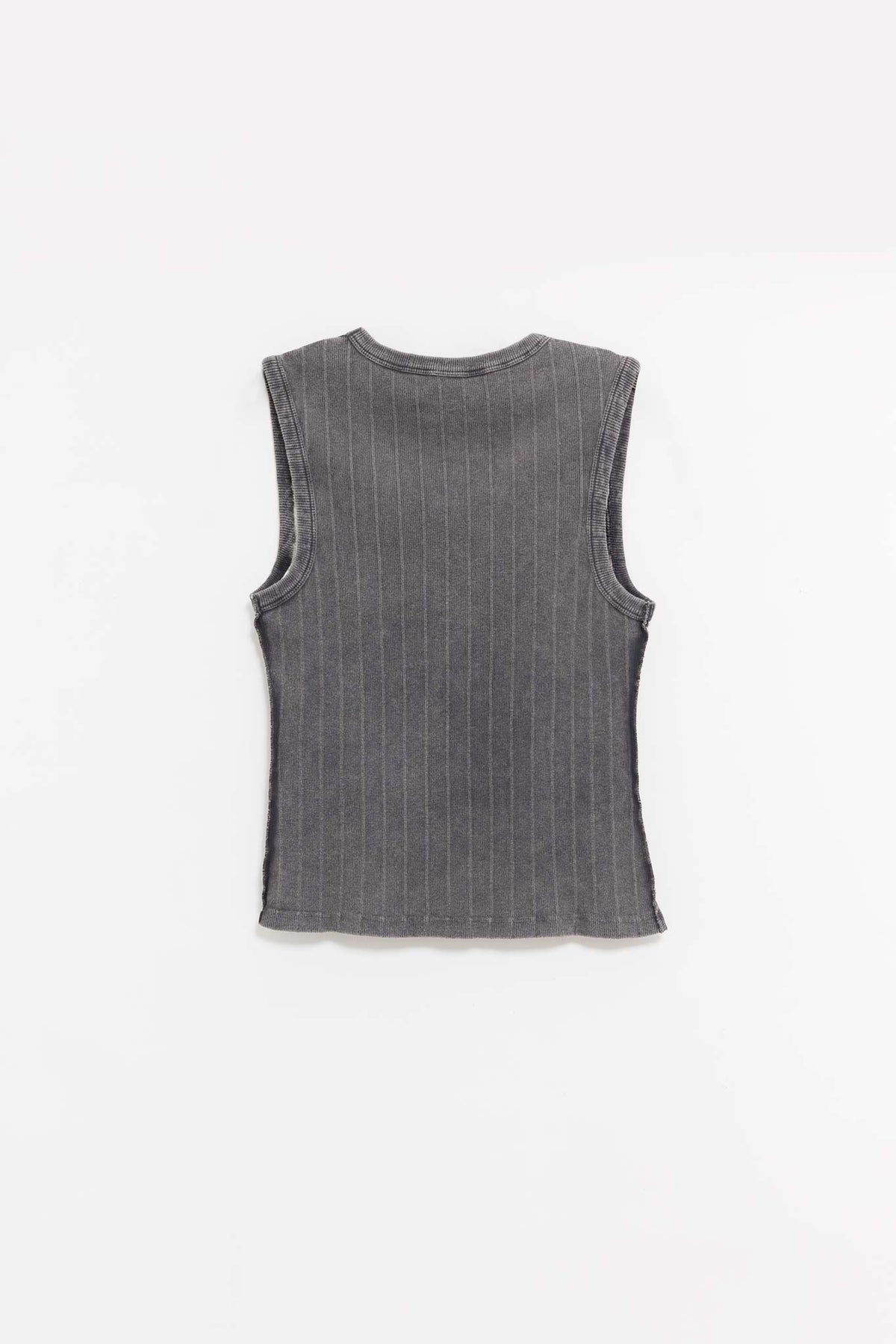 MFPEN WASHED GRAPHITE RIB V NECK TANK TOP