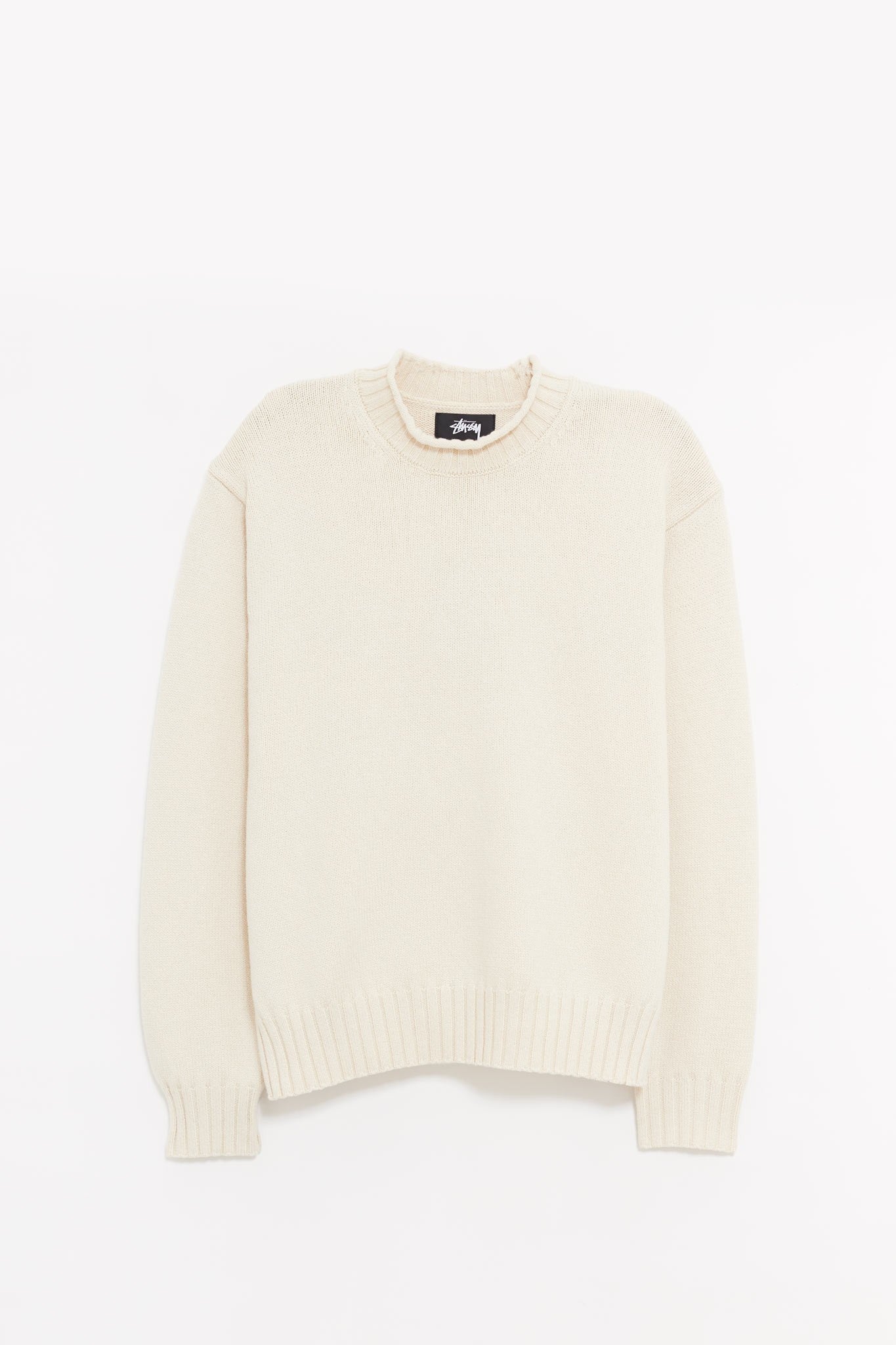 STUSSY NATURAL TONAL MOCK NECK SWEATER