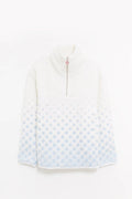 CASABLANCA WHITE EMBROIDERED FLEECE