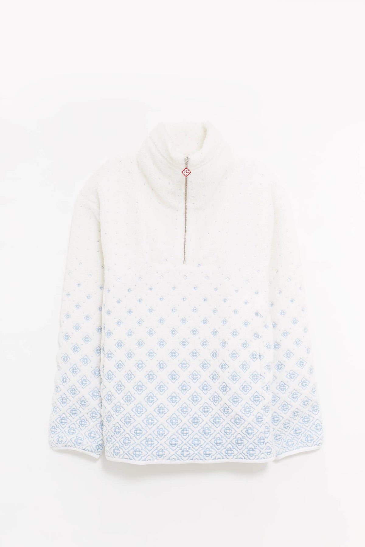 CASABLANCA WHITE EMBROIDERED FLEECE